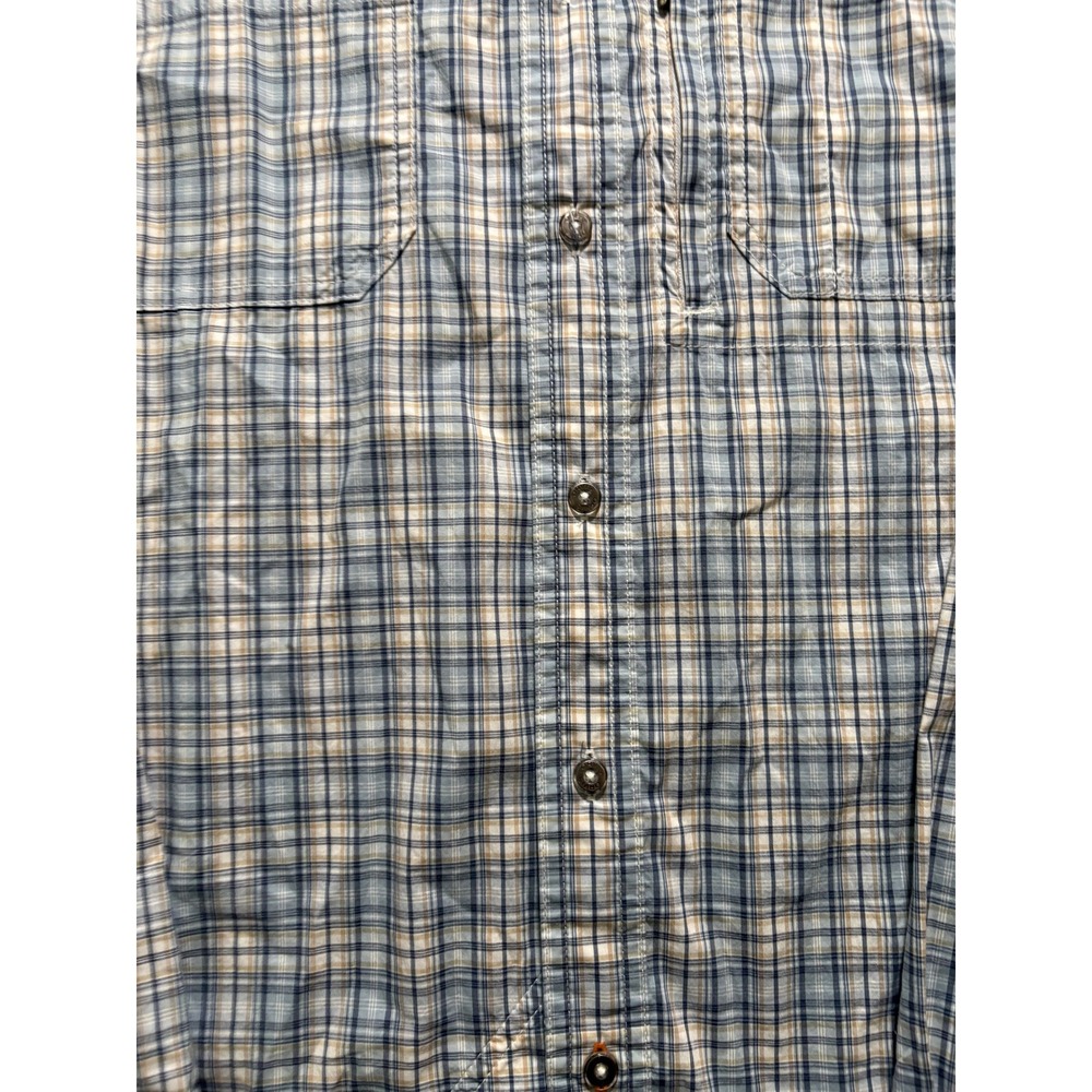Orvis Active Fit Plaid Button Up Shirt Mens‎ Large Blue Outdoor Hiking - Picture 4 of 8